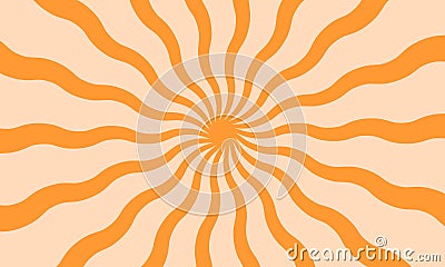 Undulate orange radial stripes background. Explosion, speed, flash or surprise comic styled effect. Sun, sunburst Vector Illustration
