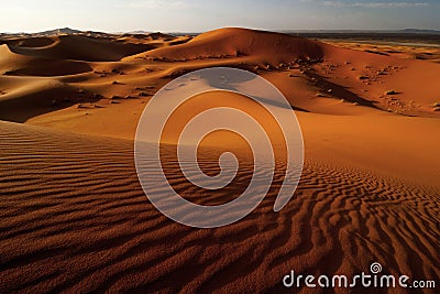 Undulating sand dunes in sahara desert Stock Photo