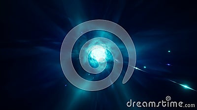 Une boucle sans couture de voyage interstellaire par un trou de ver bleu rempli d'?toiles brillantes Cha?ne abstraite dans la sci illustration libre de droits Une boucle sans couture de voyage interstellaire par un trou de ver bleu rempli d'?toiles brillantes Cha?ne abstraite dans la sci illustration libre de droits