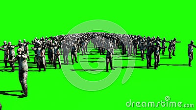 Une grande foule des zombis Apocalypse, concept de Halloween animation d'écran du vert 4K illustration stock Une grande foule des zombis Apocalypse, concept de Halloween animation d'écran du vert 4K illustration stock