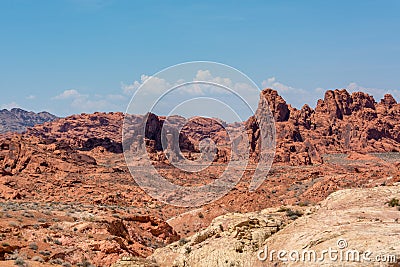 Unearthly landscape in Valley of Fire State Park, Nevada USA Stock Photo