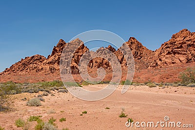 Unearthly landscape in Valley of Fire State Park, Nevada USA Stock Photo