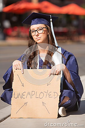 Unemployed Young Graduate Stock Photo