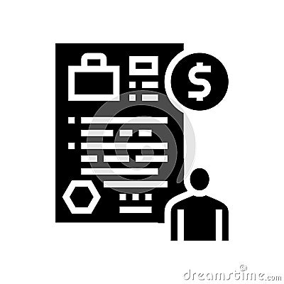 unemployment benefit allowance glyph icon vector illustration Vector Illustration