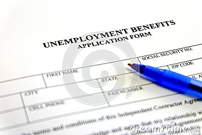 Unemployment Benefits Application Form Stock Photo