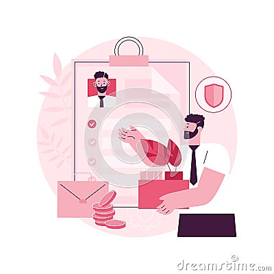 Unemployment insurance abstract concept vector illustration. Vector Illustration