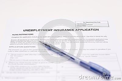 Unemployment insurance application Stock Photo