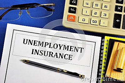 Unemployment insurance-compensation, the payment of benefits provided to employees who have lost their jobs through no fault of Stock Photo