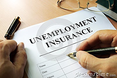 Unemployment insurance form. Stock Photo