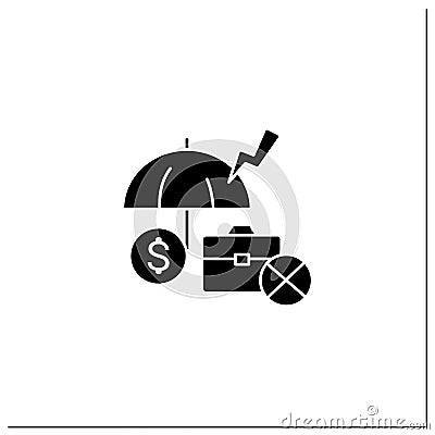 Unemployment insurance glyph icon Vector Illustration