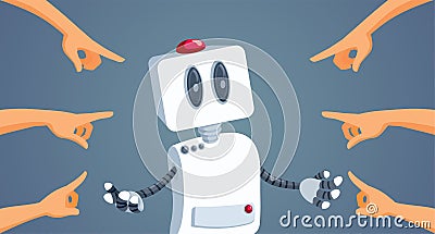 People Blaming Artificial Intelligence for Job Loss Vector Illustration Vector Illustration