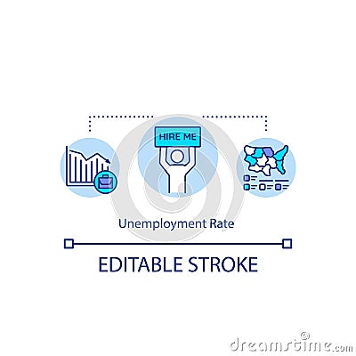 Unemployment rate concept icon Vector Illustration