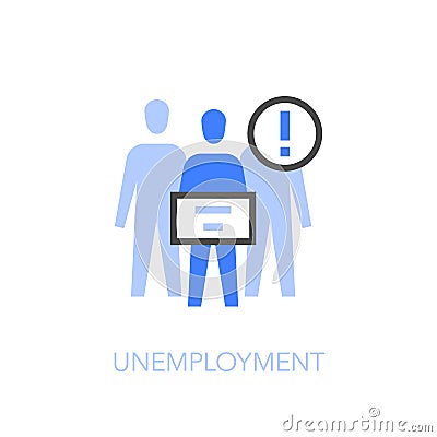 Unemployment symbol with a group of people Vector Illustration