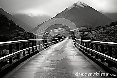 Unending and winding road stretching towards the vast and timeless expanse of eternity Stock Photo