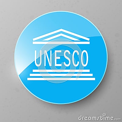 UNESCO Flag Button. Vector illustration. Vector Illustration