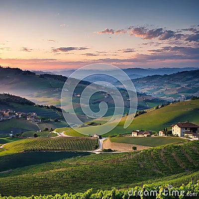 The Unesco site is in Piedmont, Northern Italy Europe. Stock Photo