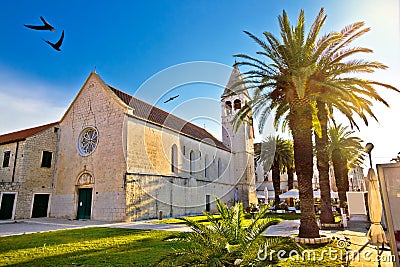 UNESCO town of Trogir church view Stock Photo