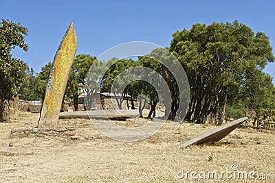 UNESCO World Heritage obelisks of Axum, Ethiopia. Stock Photo