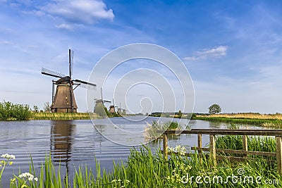 Unesco world heritage windmills Stock Photo