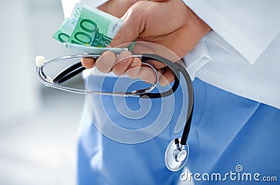 Unethical corrupt doctor Stock Photo