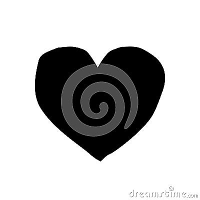 An uneven and ugly heart symbol on a white background Vector Illustration