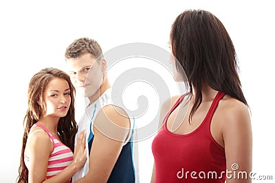 Unfaithful boyfriend Stock Photo