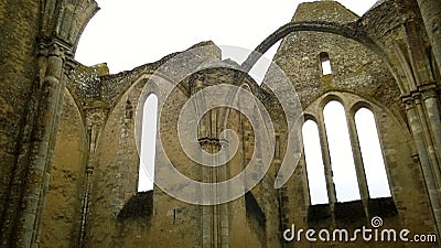 Unfinished church of saint lubin in medieval village of Yevre chatel Stock Photo