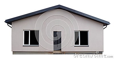 Unfinished construction of mass production rural home isolated Stock Photo