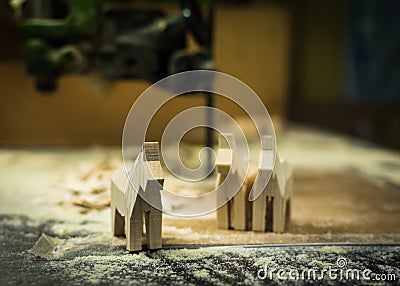 Unfinished Dala Horses in the workshop Editorial Stock Photo
