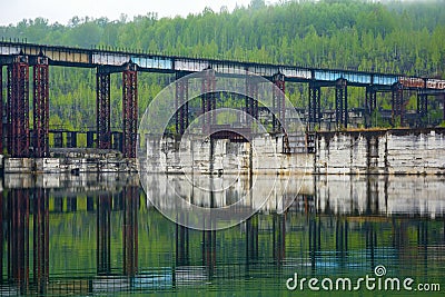 The unfinished dam Krapivinsky hydrosystem Stock Photo