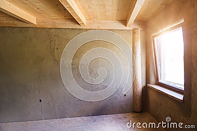 Unfinished eco house Stock Photo