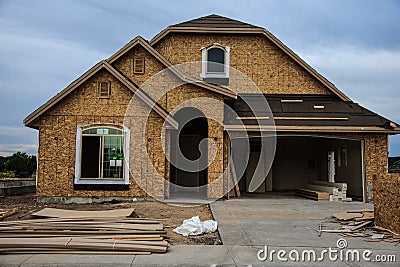 Unfinished house in construction Stock Photo