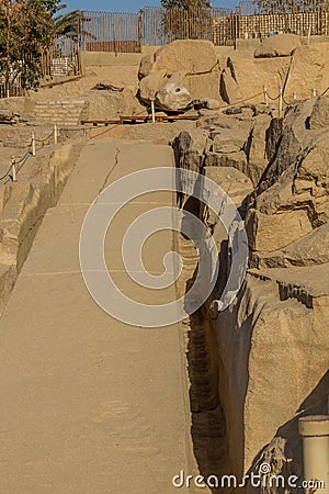 Unfinished obelisk in Aswan, Egy Stock Photo
