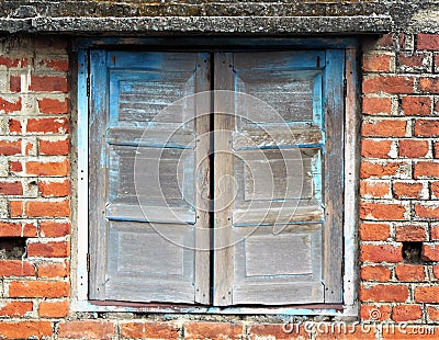 Unfinished old wooden window Stock Photo