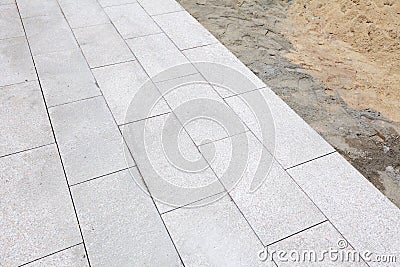 Unfinished outdoor paving stone Stock Photo