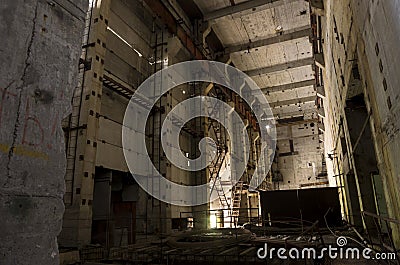 The unfinished 5th block of the Chernobyl nuclear power plant Stock Photo