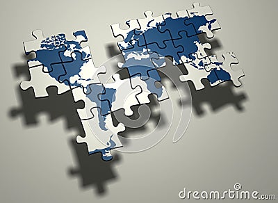 Unfinished world map Stock Photo