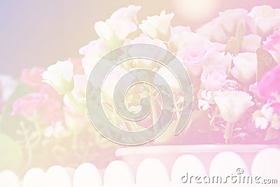 Unfocused blur rose petals, abstract romance background Stock Photo