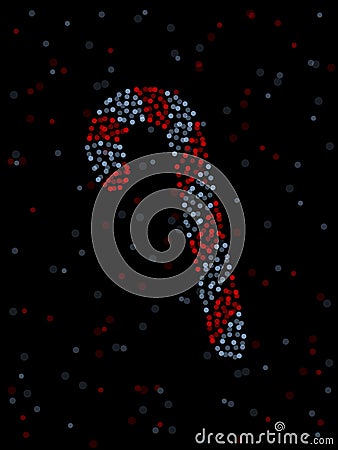 Unfocused candy cane Vector Illustration