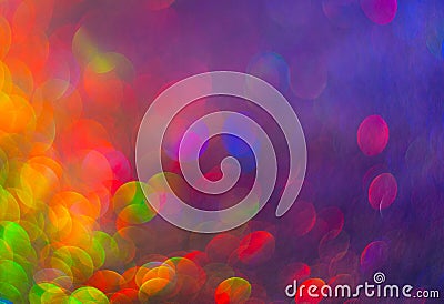 The unfocused colorful background of abstract lights. Stock Photo