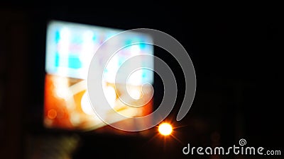 Unfocused neon sign red blue white Stock Photo