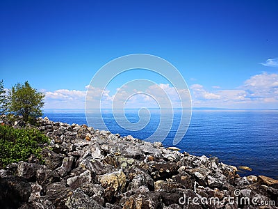 Unforgettable southern shore of Lake Baikal Stock Photo