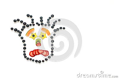 Unhappy face with fruits Stock Photo