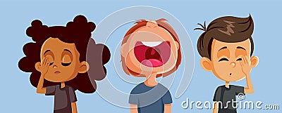 Unhappy Kids Listening Their Friend Complaining and Screaming Vector Cartoon Vector Illustration