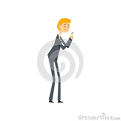 Unhappy male newlywed, henpecked man cartoon vector Illustration on a white background Vector Illustration