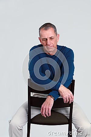 Unhappy older man Stock Photo