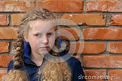 unhappy teenager. Depressed girl Stock Photo