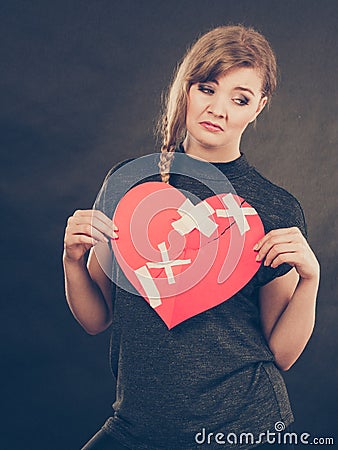 Unhappy woman with broken heart. Stock Photo