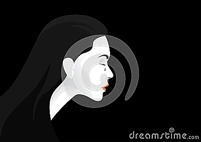 Unhappy woman cries vector illustration Vector Illustration
