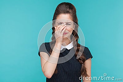 Unhappy woman cry and have sadness look. Stock Photo